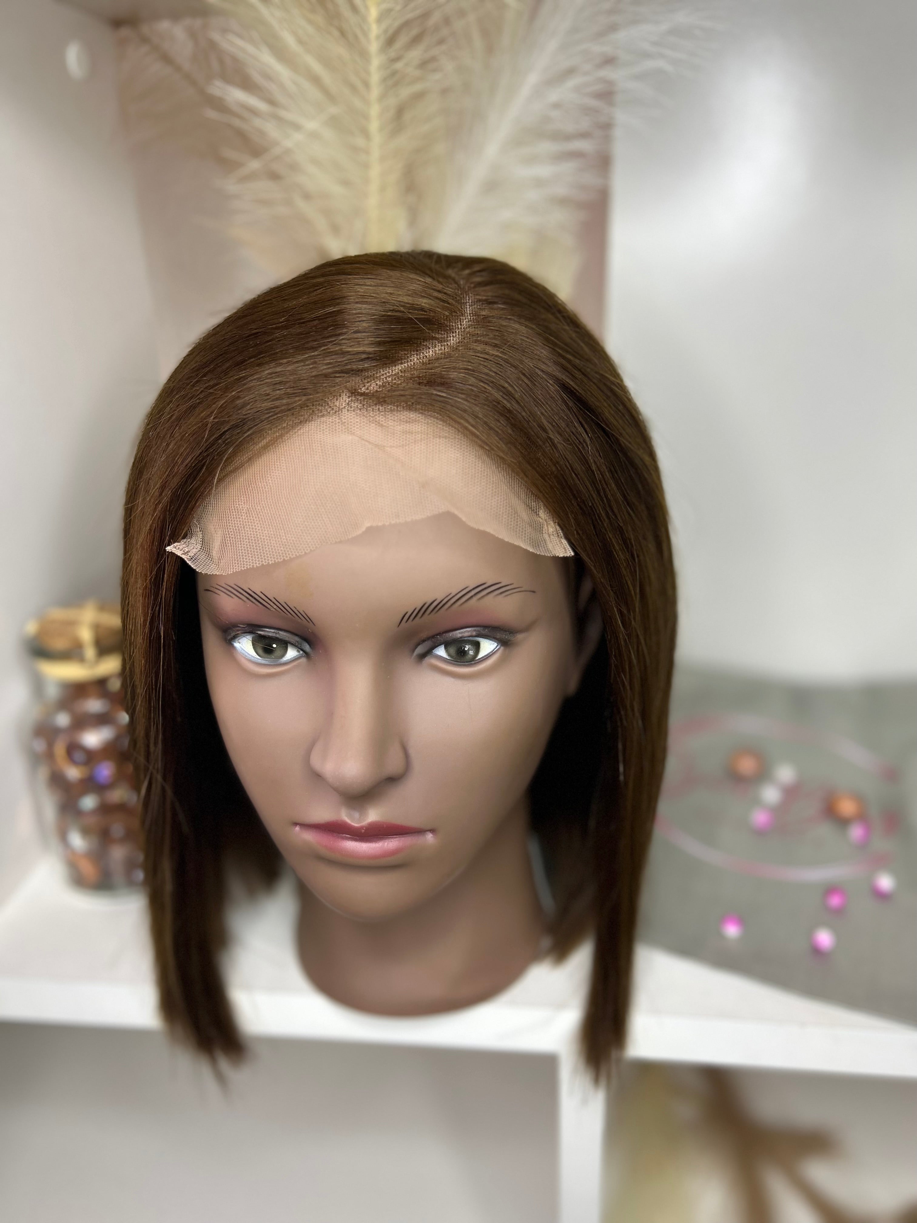 Moïrha - Perruque Femme Marron Lisse 12" | Lace Wig Transparente