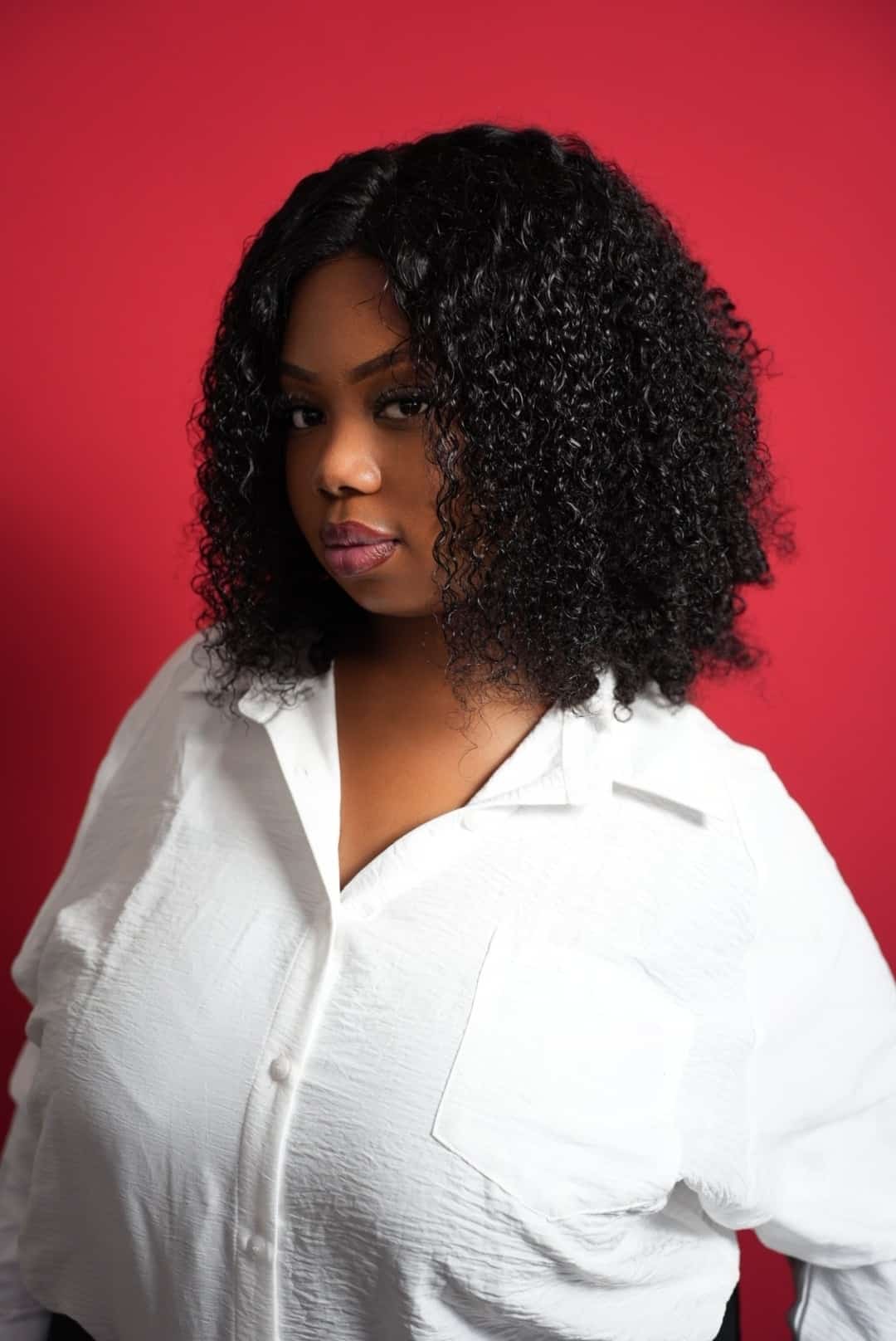 Clara Black - Perruque Femme Noire Bouclée 16" | Lace Wig Naturelle